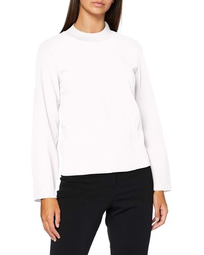 Esprit RECYCELT: Moderne Bluse mit Plisseefalten - Weiß