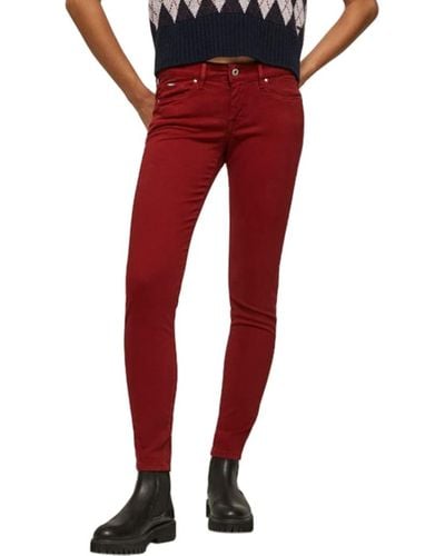 Pepe Jeans Soho, Pantalón Mujer, Rojo