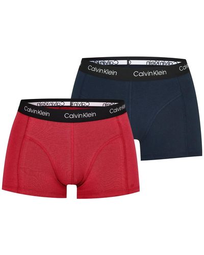 Calvin Klein 2 Pack Trunks Navy/red 6zq Small