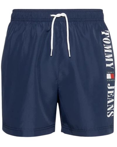 Tommy Hilfiger Uomo Pantaloncini da Bagno Aderenti - Blu