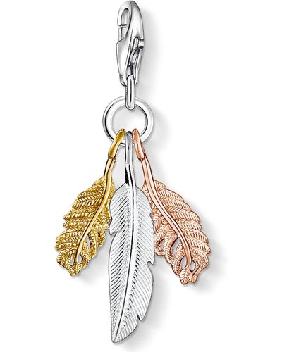 Thomas Sabo Charm-Anhänger Federn Gelbgold Roségold 925 Sterling Silber 1010-431-12 - Mettallic