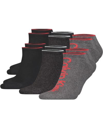 Calvin Klein Sneaker Socken ATHLEISURE 6er Pack One Size Baumwolle Stretch - Schwarz