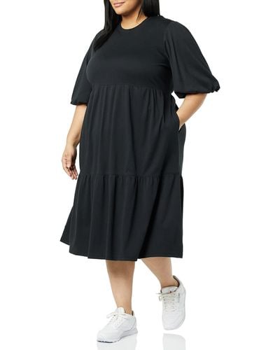 Amazon Essentials Organic Cotton Fit & Flare Dress - Black