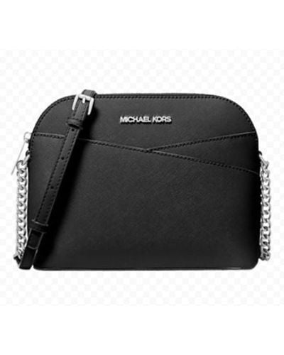Michael Kors Jet Set Medium Crossbody Leather Handbag - Black