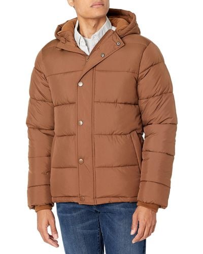 Amazon Essentials Heavyweight Hooded Puffer Coat - Brown
