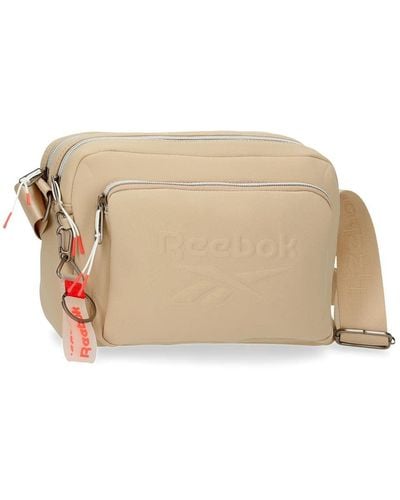 Reebok Noah Crossbody Bag Two Compartments Beige 25x18x7 Cms Polyester - Natural