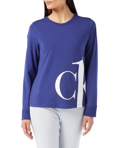 Calvin Klein L/S Crew Neck Camiseta de Pijama - Azul