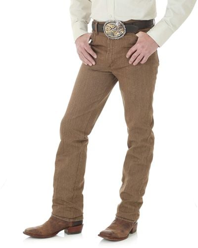 Wrangler Cowboy Cut Western 5 Scoop Slim Fit Front Pocket Jean - Brown