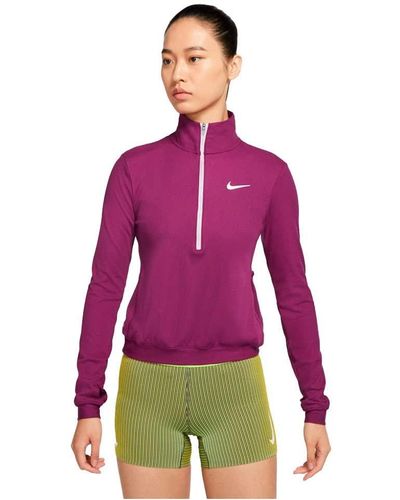 Nike Dri Fit Element Midlayer Long Sleeve T-shirt Xs - Purple