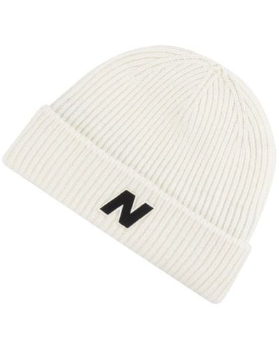 New Balance Winter Watchmans Block N Wool Beanie All Ages One Size Fits Most - Weiß