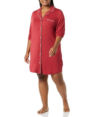 Amazon Essentials Camisa para Dormir Tipo Tubo - Rojo