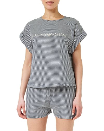Emporio Armani Printed Cotton Pajama Set - Gray