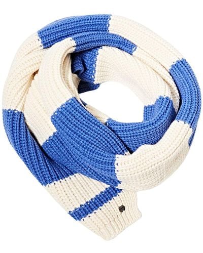 Esprit Écharpe rayée en laine mélangée - Bleu