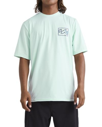 Billabong Crayon Wave Loose Fit Short Sleeve Rashguard Rash Guard Shirt - Blue