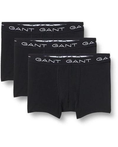 GANT ESSENTIAL 3-PACK TRUNK CTN STR-Pantaloncini Uomo, - Nero