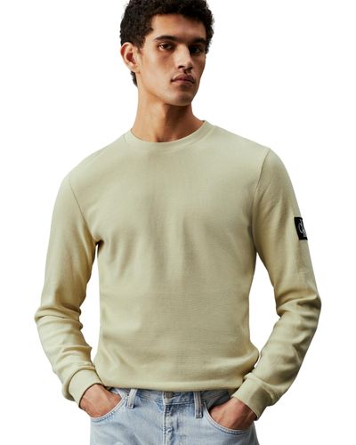 Calvin Klein Long-sleeve T-shirt Badge Waffle Ls Basic - Green