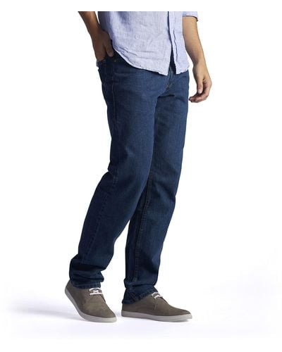 Lee Jeans Regular Fit Straight Leg Jeans - Blau