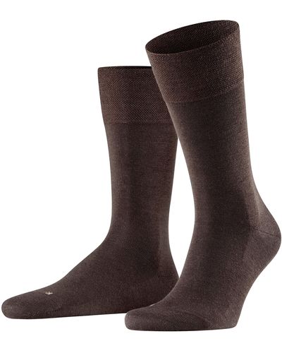 FALKE Socken Sensitive Berlin M SO Baumwolle Schurwolle mit Komfortbund 1 Paar - Braun