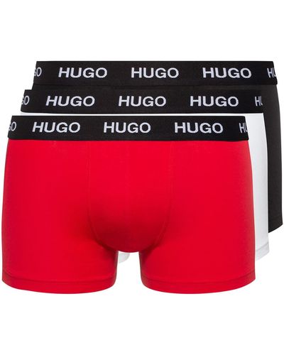 HUGO Trunk Triplet Pack Boxer Shorts - Red