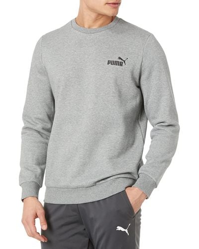 PUMA Mens Essentials Small Logo Fleece Crew Sweatshirt - Grey