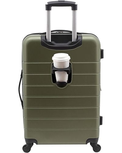 Wrangler Smart Luggage Set With Cup Holder And Usb Port - Green