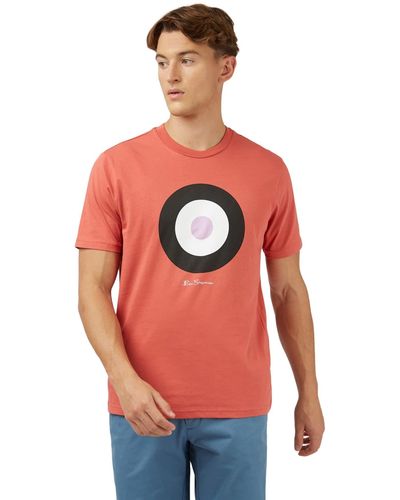 Ben Sherman T-shirt à manches courtes Signature Target pour homme Coupe classique - Rouge