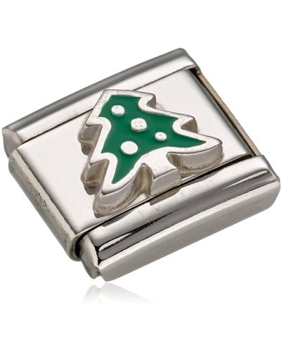 Nomination Composable Charm Stainless Steel Enamel Christmas Tree 330204/08 - Green