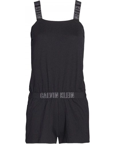 Calvin Klein Cotton Romper Beachwear/playsuit - Black
