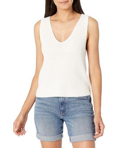 Roxy Bright Place Sleeveless Sweater Top Pullover - Weiß
