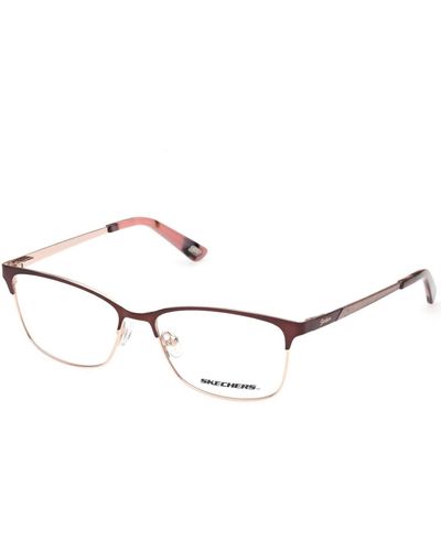 Skechers Eyeglasses Se 2156 048 Shiny Dark Brown - Black