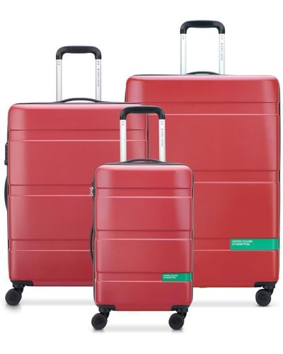 Benetton Now Hardside Luggage With Spinner Wheels - Red