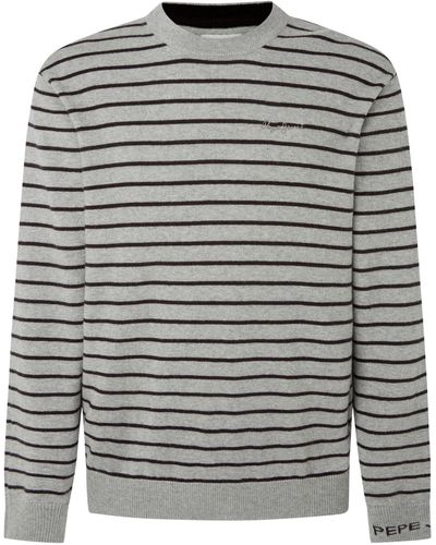 Pepe Jeans Andre Stripes Pullover Sweater - Grau