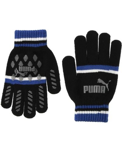 PUMA Cat Magic Big Logo Winter S Gloves Black Blue 041678 01