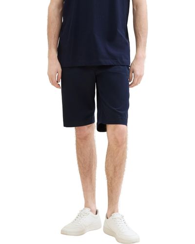 Tom Tailor Regular Fit Chino Bermuda Shorts mit Stretch - Blau