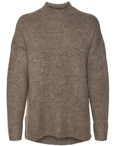Vero Moda Bestseller A/s Vmglory Ls Rollneck Blouse Ga Noos Sweater in  Brown | Lyst UK
