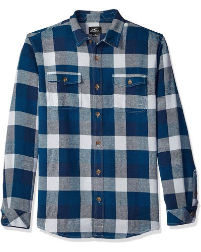 O'neill Sportswear Wilong Sleevehire Flannel Shirt - Blu