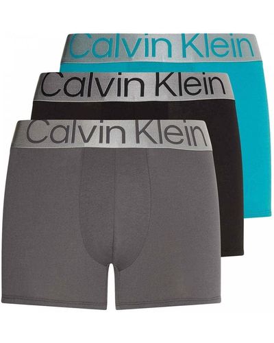 Calvin Klein Jeans Trunk Pk Boxer Uomo 000NB3130A 13C Black Grey Sky Island Turquoi S Multicolore - Grau