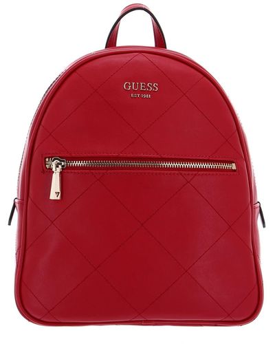 Guess Borsa zaino Vikky ecopelle rosso trapuntato donna BS22GU15 QO699532 - Rot