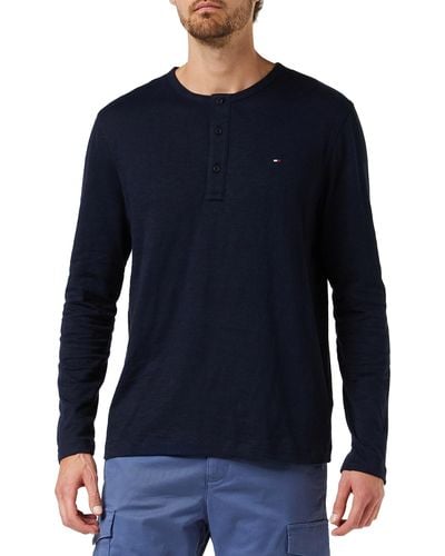 Tommy Hilfiger T-Shirt ches Longues Henley ches Longues - Bleu