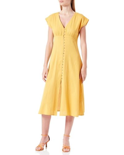Springfield Midi-jurk Met Knopen - Geel