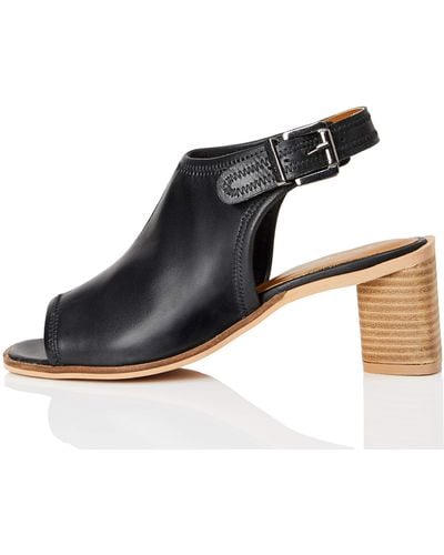 FIND Leather Shoe Offene Sandalen - Schwarz