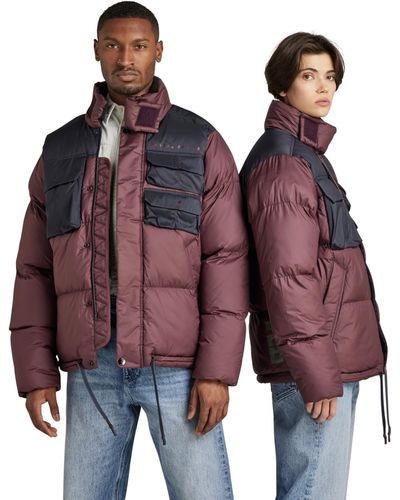 G-Star RAW Attac Utility Puffer Jas Voor - Paars