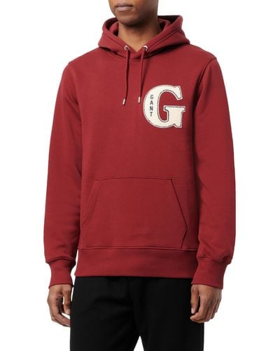 GANT G Graphic Hoodie Hooded Sweatshirt - Red