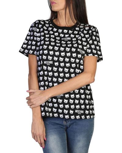 Moschino Lässiges T-Shirt A0707schwarz für mit Bären-Aufdruck All Over