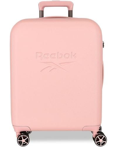 Reebok Franklin Cabin Suitcase Pink 40x55x20 Cm Hard Abs Closure Tsa 37l 2.55 Kg 4 Double Wheels Hand Luggage By Joumma Bags