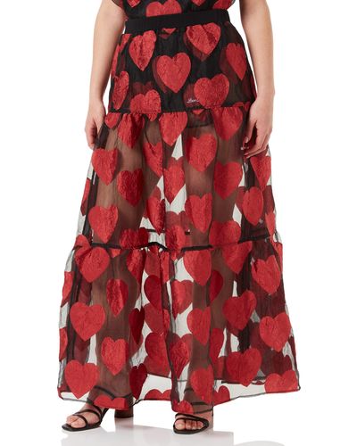 Love Moschino Maxi Skirt in Viscose Gonna - Rosso