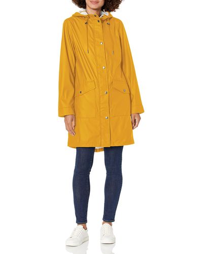 Levi's Lightweight Rubberized Pu Fishtail Rain Anorak Parka Jacket - Yellow