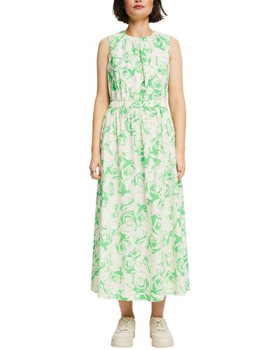 Esprit A-Linien-Kleid mit Print - Grün