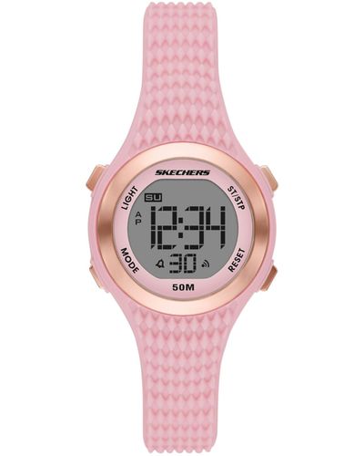 Skechers Elkwood Digital Silicone Watch - Pink