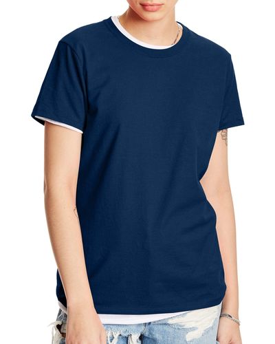 Hanes Perfect-t Short Sleeve T-shirt - Blue